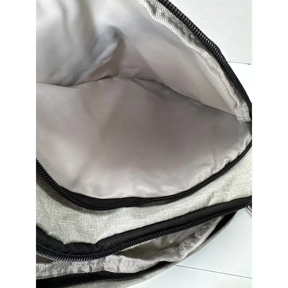 Bella Russo crossbody sling bag over shoulder padded strap gray chest bag